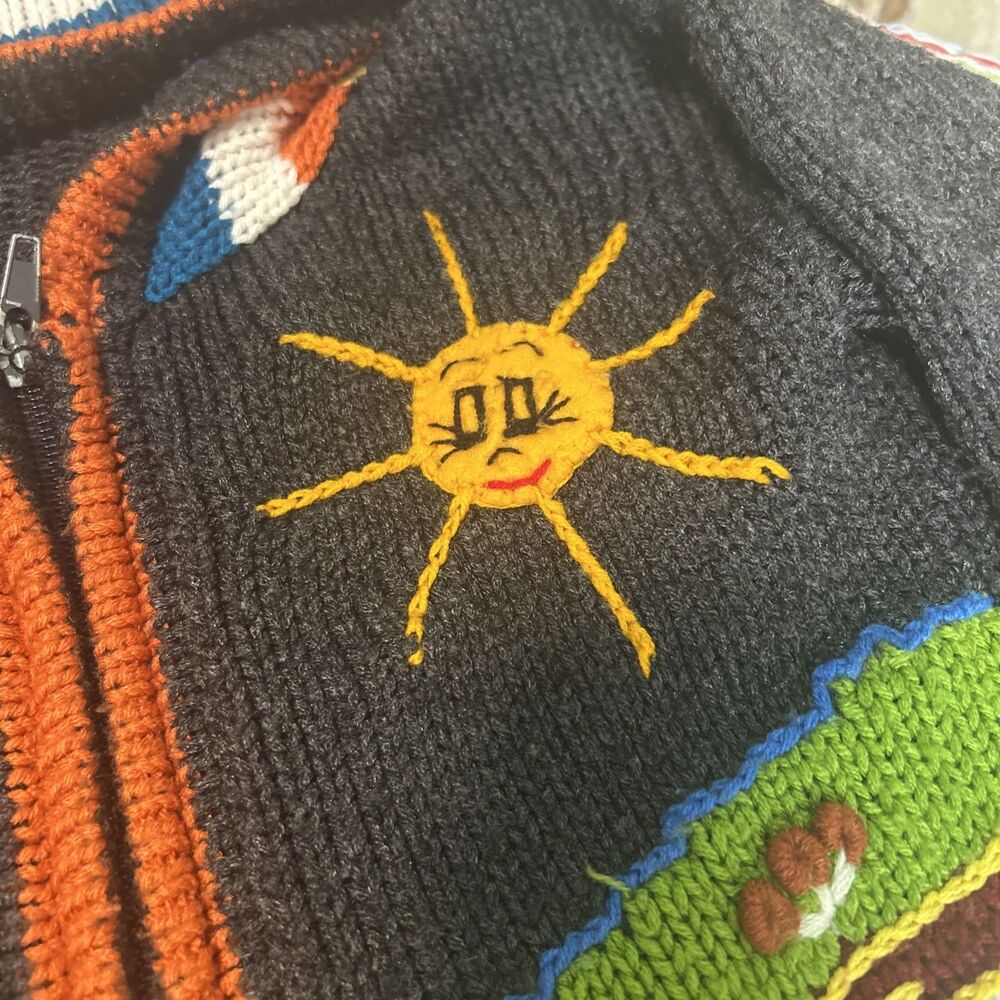 Peruvian Wool Handmade Children’s Sweater Boho Crunchy Granola Cottage - Picture 2 of 10